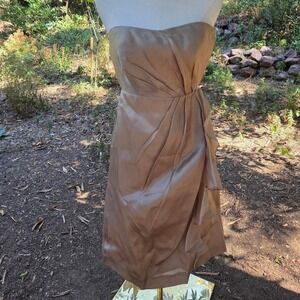 J. Crew Silk Champagne Strapless Formal‎ Dress